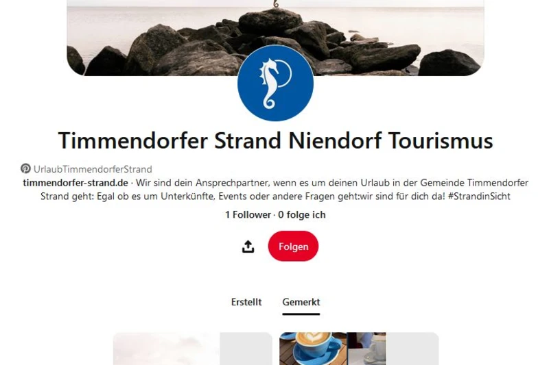 Die Pinterest Seite von der Timmendorfer Strand Niendorf Tourismus GmbH