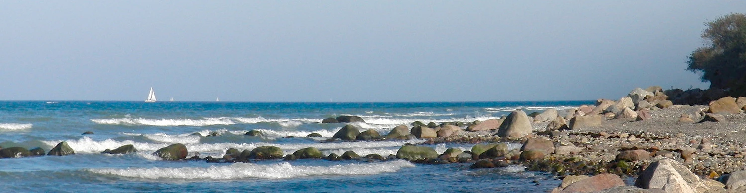 Steinige Küste am Brodtener Steilufer