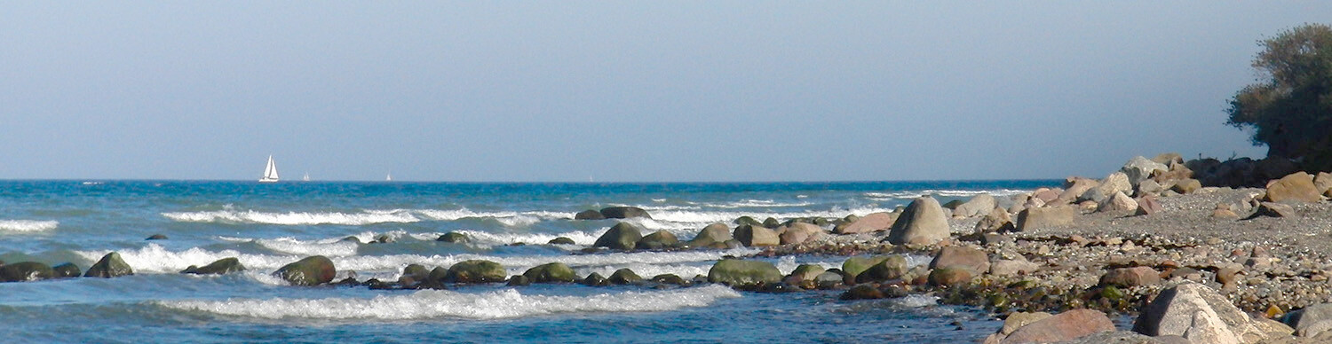 Steinige Küste am Brodtener Steilufer