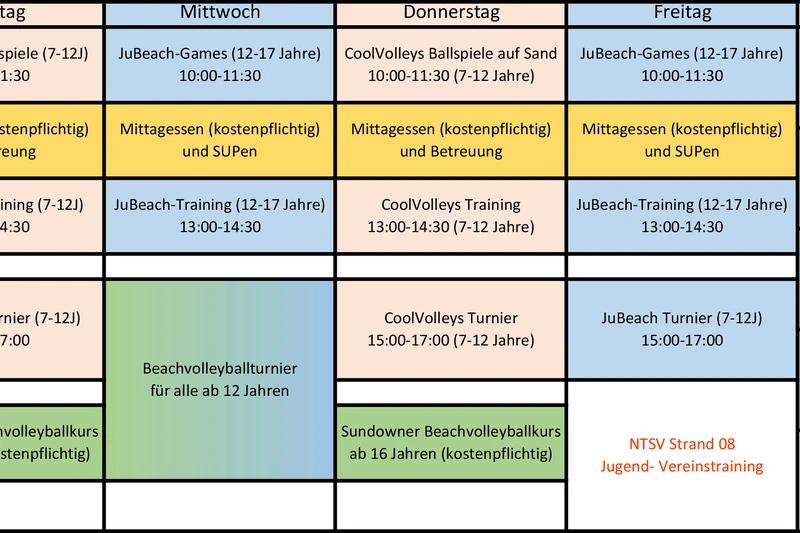 Programm vom YouthBeach-Club.