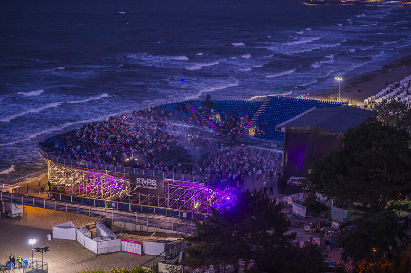 Musik-Arena in Timmendorfer Strand von oben. 