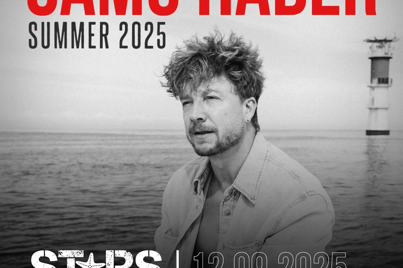 Plakat von Samu Haber mit Porträt von ihm. 2025 bei Stars am Strand