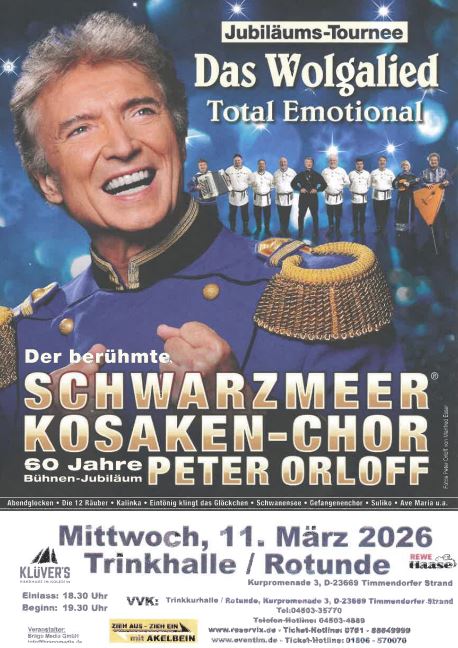Plakat Schwarzmeer Kosaken-Chor mit Peter Orloff