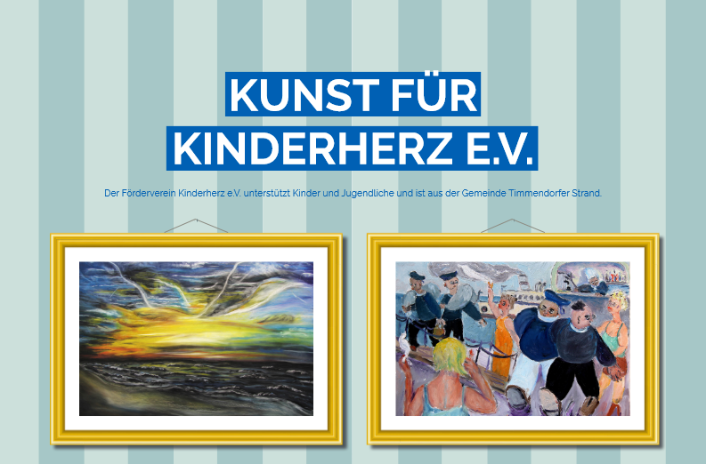 Ankündigungsbild Kunst für Kinderherz e.V. mit zwei Bildern