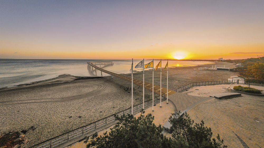 Foto der Seebrücke in der Abendsonne